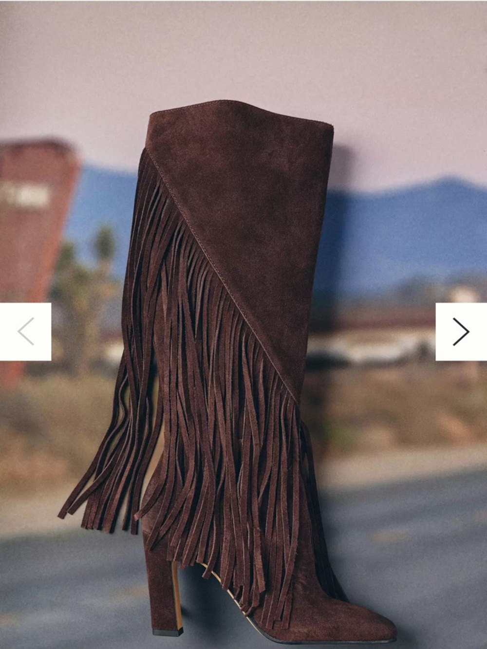 Anthropologie Giano Suede Over-the-Knee Fringe Boots in Chocolate Brown Sz 8
